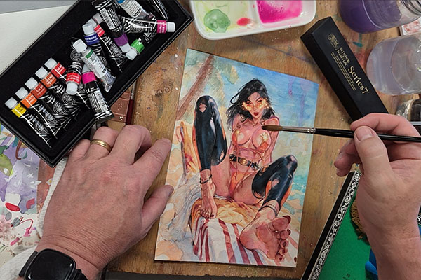 embellished watercolor ai art pieces